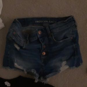 american eagle high rise shorts